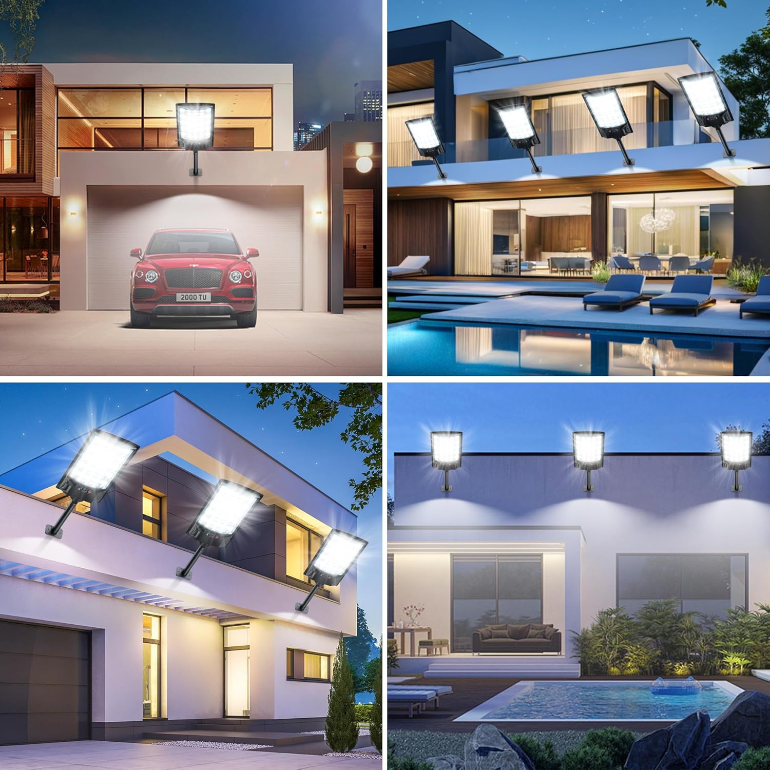 Straatverlichting op zonne-energie Buiten Buiten Waterdichte LED-straatverlichting met bewegingssensor, zonne-verlichting buiten voor parkeerplaats