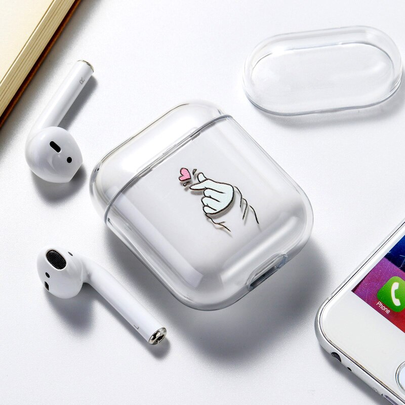 Case For Airpods Apple Case Cover Luxury Cartoon Cat Painted Hard Case Transparent On Air Pod Protective Cover for Airpod 1 2: 051