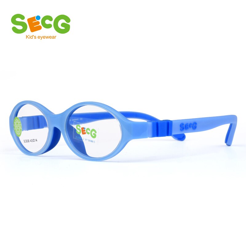 SECG – monture optique Flexible et souple pour enfants, lunettes rondes de myopie pour la vue, en Silicone, sans vis: C56