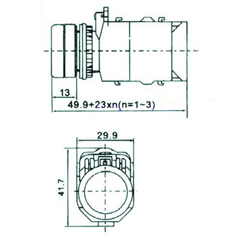 22mm momentary Push button switch 1NO+1NC