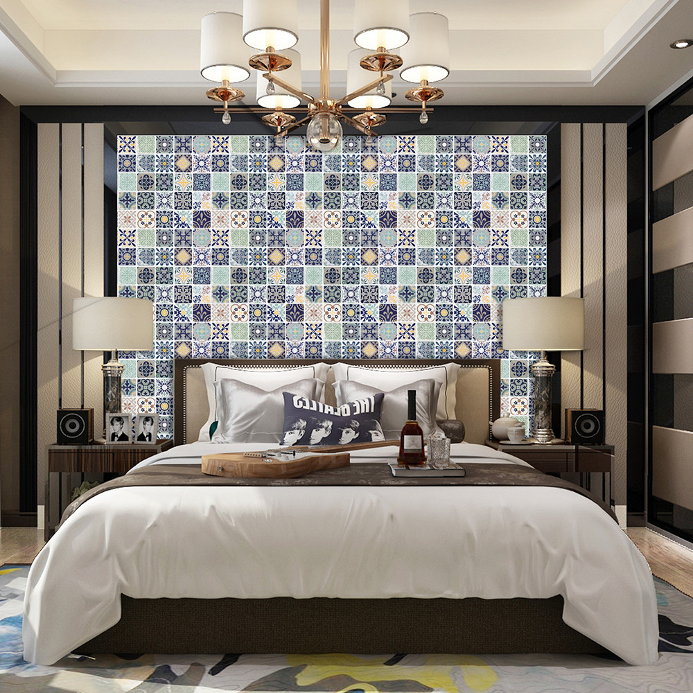 Fancy tiles Morocco Peel and Stick Backsplash Tile 12x12 Inch Self Adhesive Wall Sticker Kitchen