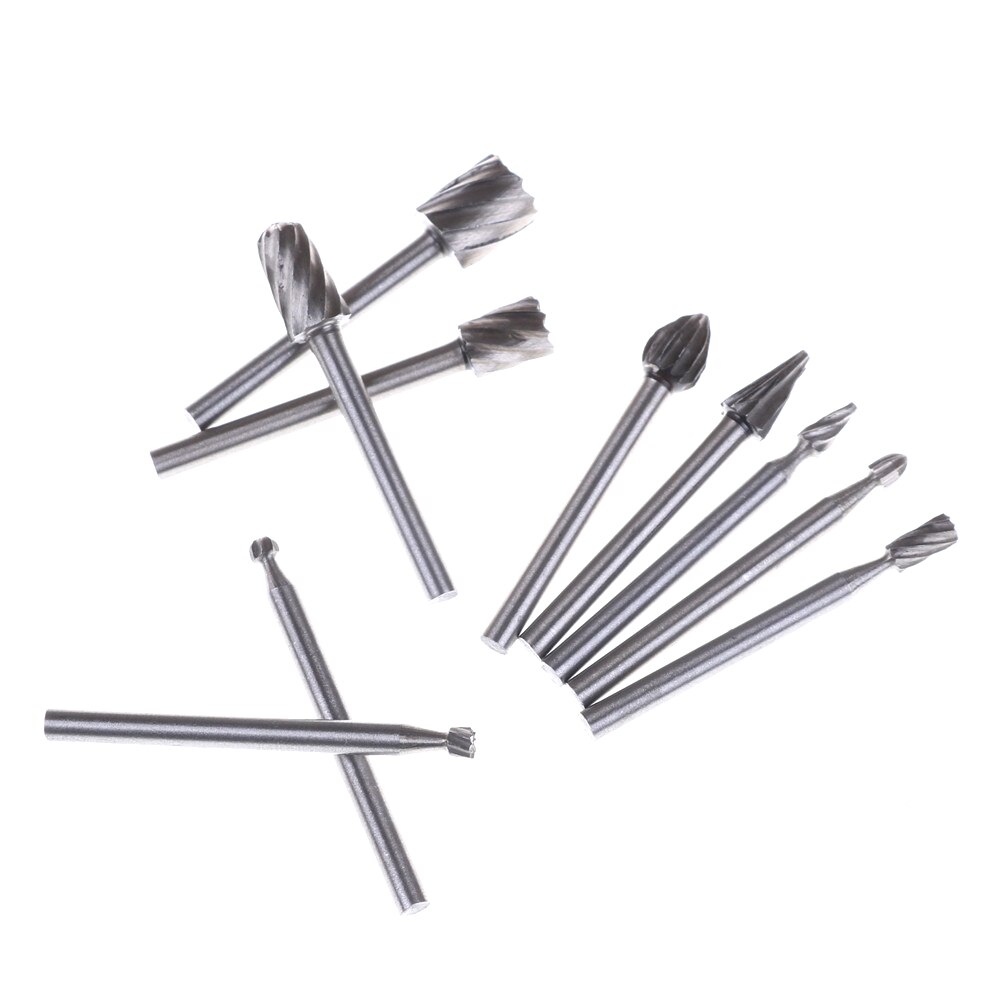 10pcs 3mm Bramen Hout Roterende Braam Molen Cutter Boor Grinder Carving Voor DIY Hout Steen Metalen wortel CarvingTools