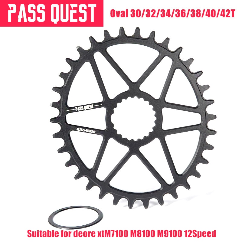 PASS QUEST oval bike Chainring 30/32/34/36/38/40T MTB Narrow Wide Bicycle Chainwheel for deore xt M7100 M8100 M9100 12S Crankset