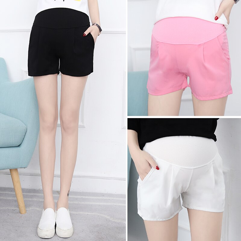 Barsel sommer afslappet shorts elastiske talje bukser graviditet højtalje tøj shorts barsel gravid løse bukser