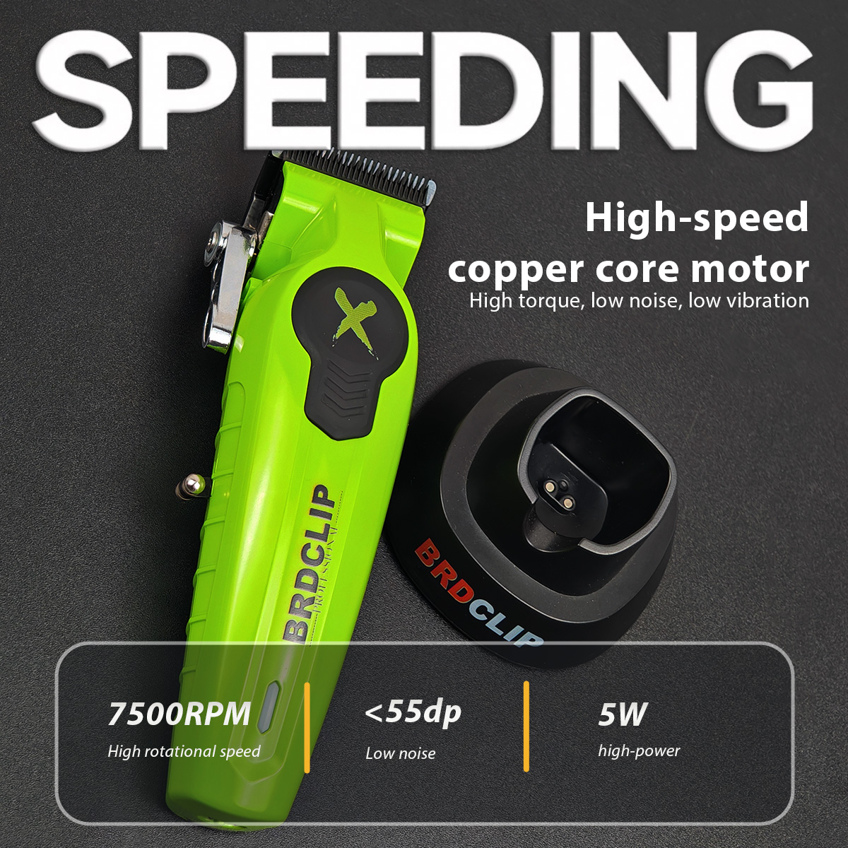 BRDCLIP FA1C NEUE 7500RPM Barber Professionelle Haarschneidemaschine Hochgeschwindigkeitsmotor 2500mAh Elektrische Trimmer DLC Klinge mit Basis