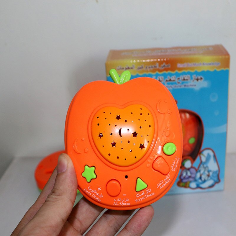 Mini Muslim Quran Learning Machines Arabic Auran Koran Apple Shape Stories Teller Coran Education Toys LED Light TY0077