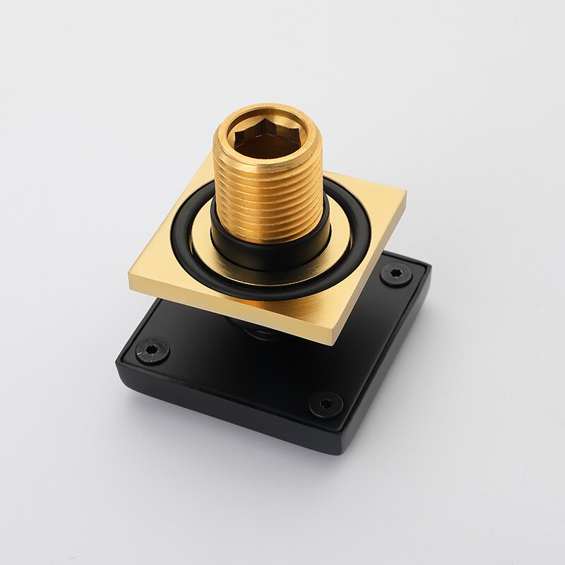 Black Round Body Rain Shower Spray Jets Bathroom Solid Brass Square Head Sprayer Set Saving Water Massage Jet System