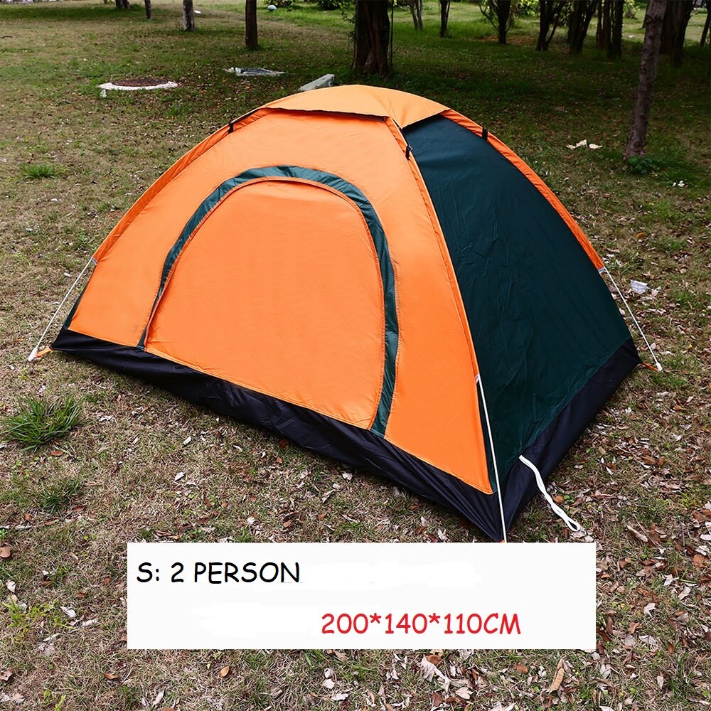 2-4 Person Orange Pop up Automatic Tent Instant Camping Tent Backpacking Family Dome Tents for Camping Hiking Travelling: S 2 PERSON
