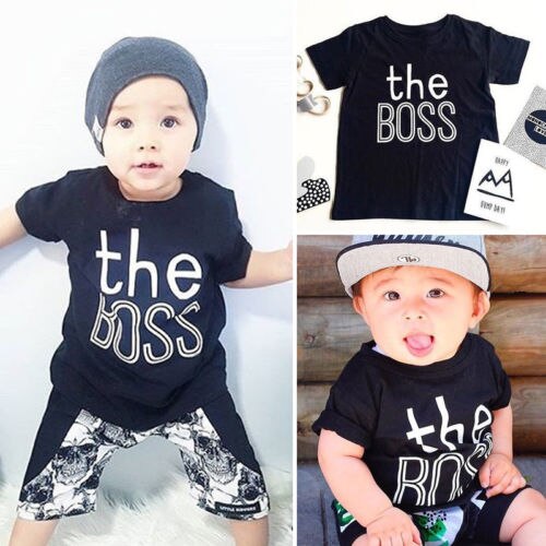 Cotton Toddler Kids Baby Boys T-Shirt Clothes Baby Short Sleeve O-Neck Print Tops T-Shirt Baby Clothing