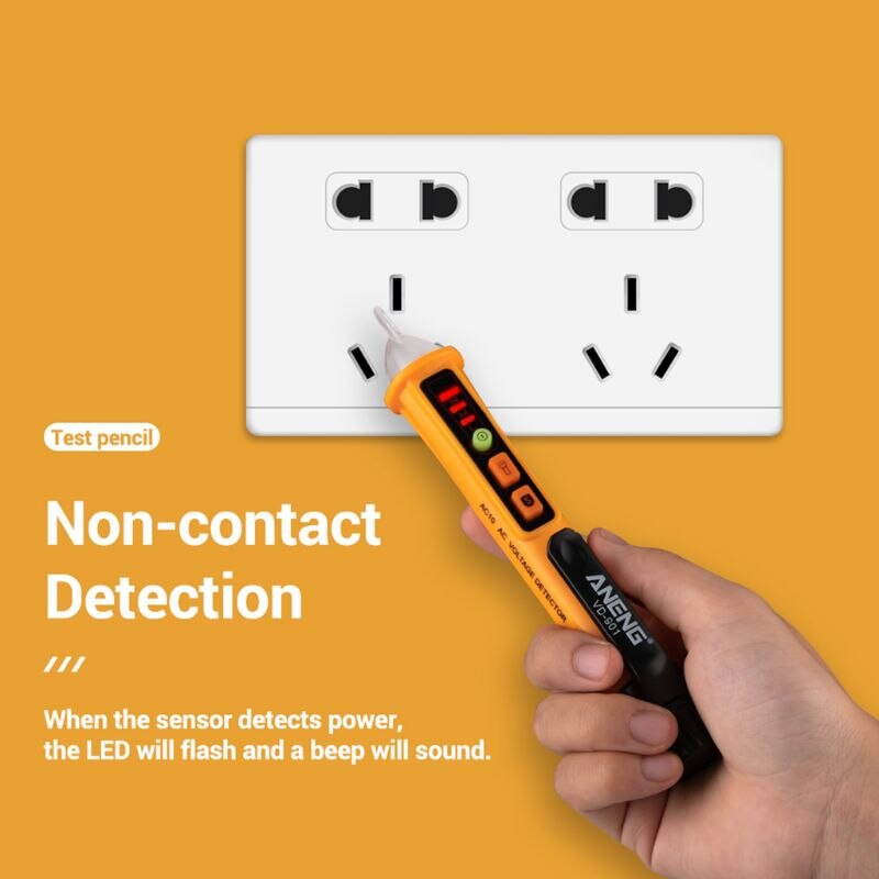 AC 12V-1000V Spannung Tester Kuli nicht-Kontaktieren Volt Detektor Stock Einstellbare Palette Sommer Klang Licht Alarm Alarm Taschenlampe VD901