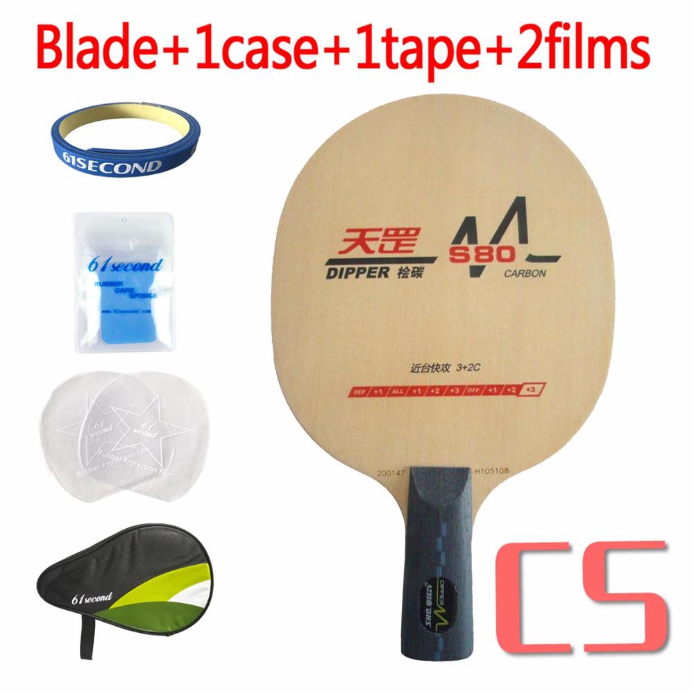 Dhs dipper dm. s80 fora + + + 3 + 2c ténis de mesa ping pong lâmina novo: CS with HM case