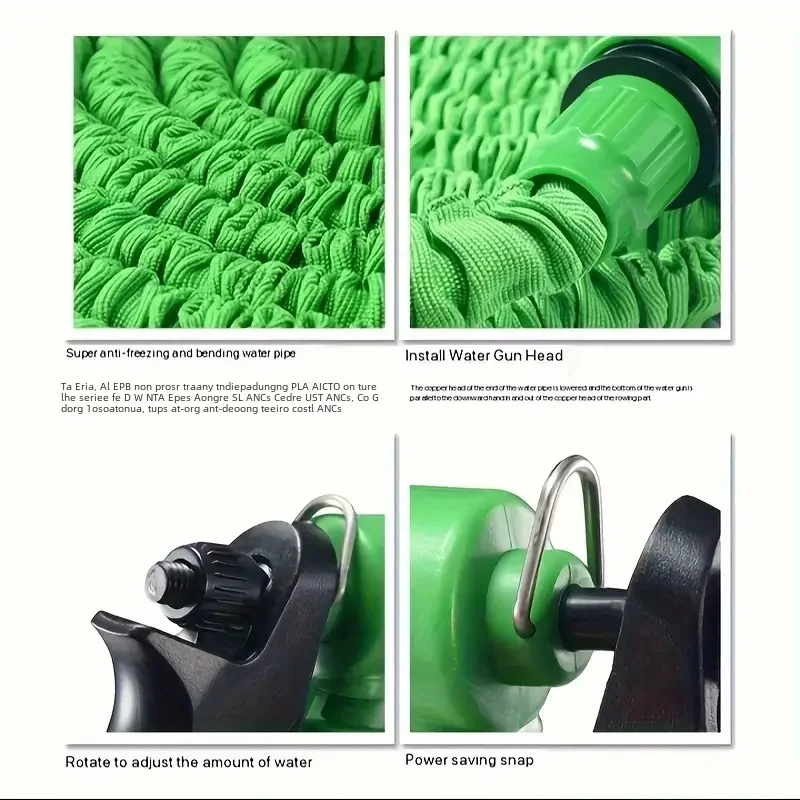 25FT-200FT Erweiterbarer Zauberschlauch Leichtes Strapazierfähiges Material Spritzpistole Mit 7 Sprühfunktionen Gartenbewässerungswerkzeug Für DenHeimgebrauch Intelligentes Verbindungdesign Vielseitige Anwendung