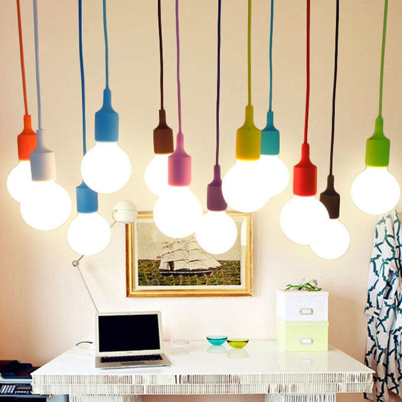 Farverige kunst pendellamper moderne gør-det-selv smarte lamper hjem butik butik industriel indretning pendel lampadari
