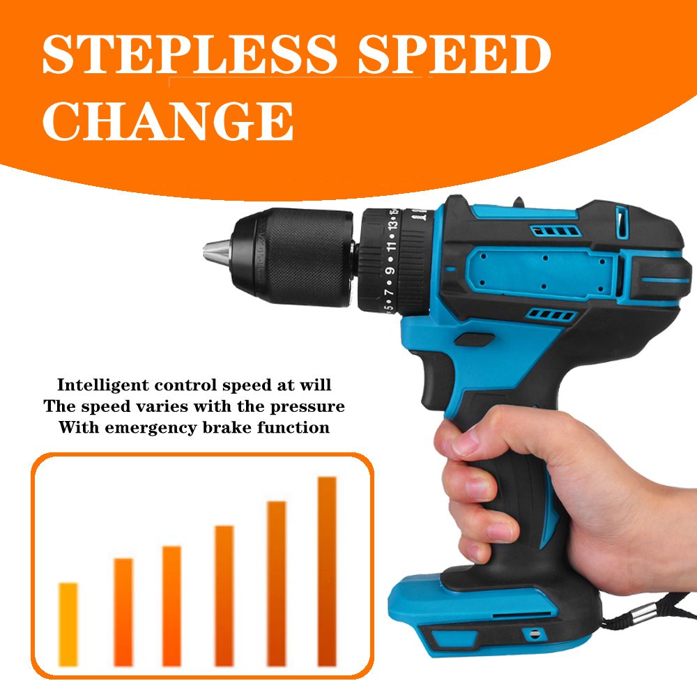 3 in 1 Elektrische Bohrer Hammer Schraubendreher 18V 21V 95Nm mit LED Licht 10mm kabellos Auswirkungen Bohrer für Makita Batterie