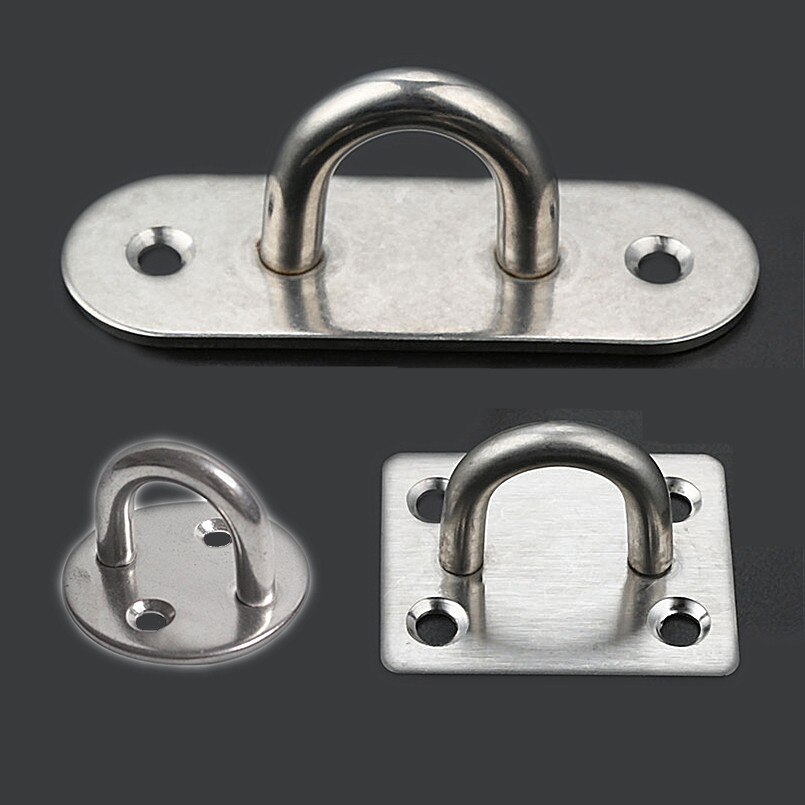 1Pc Stainless Steel U-shaped Ceiling Mount Hook Base Ceiling Fans/Leisure Sofa/Sandbags/Hammocks/Ceiling/Gym/Rings Fixed Hook