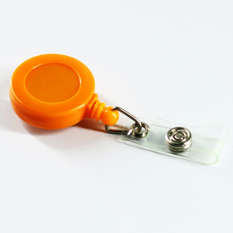 Retractable Pull Badge ID Department Brand Name Badge Holder Scroll Key Ring Chain Clip School Student Office: Orange