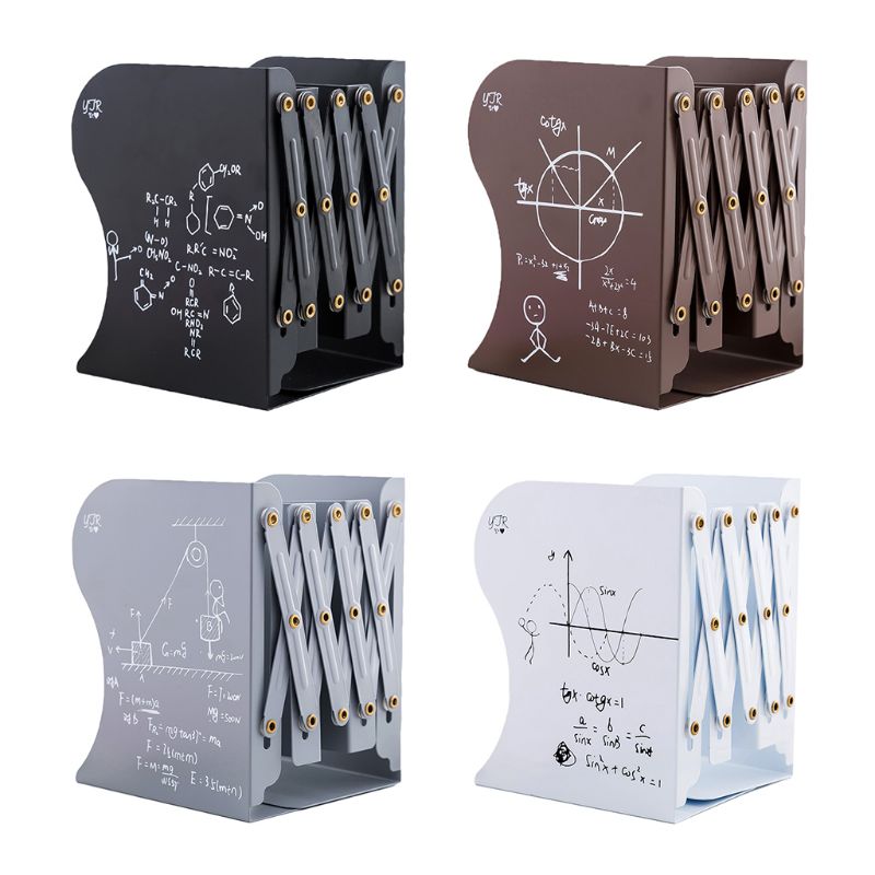 OOTDTY Reggilibri in Metallo A Scomparsa Supporto di Mensola Supporto Del Basamento Regolabile Porta Libro Ufficio