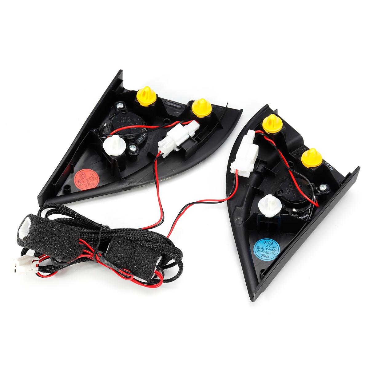 Par de altavoces de trompeta altavoz, Tweeter de cabeza triangular delantera, Althorn, con cable, color negro, para Hyundai Solaris