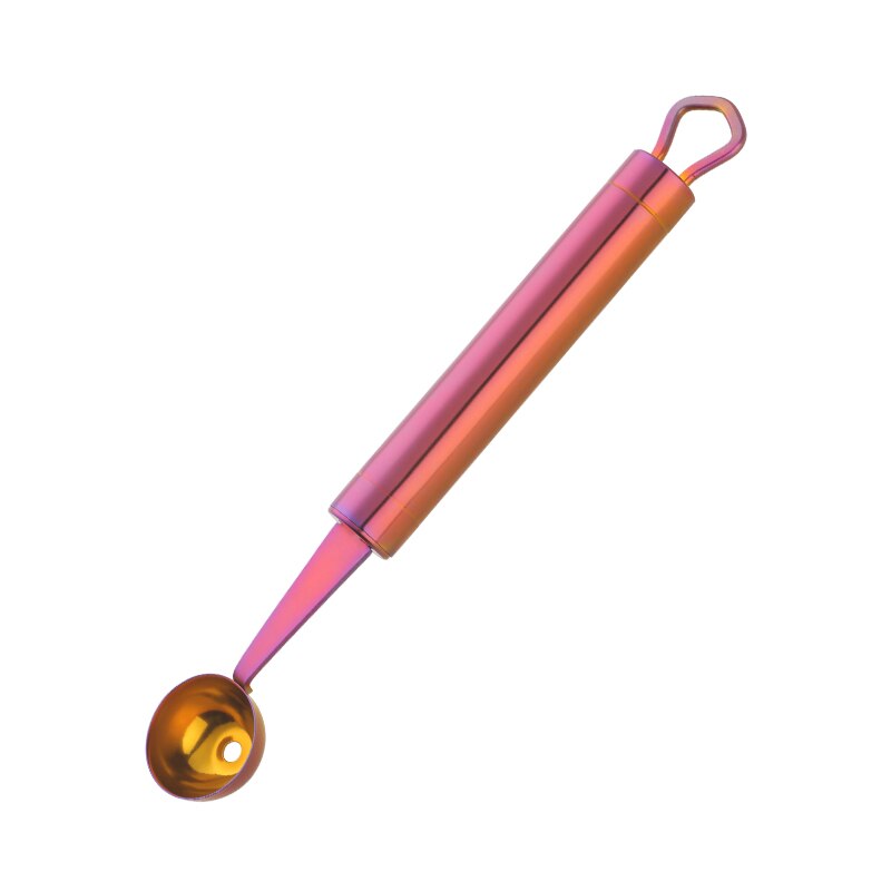 Multi-purpose Stainless Steel Watermelon Slicer Digger Fruit Spoon Ice Cream Sorbet Ballers Scoop Cooking Tool Kitchen Gadgets: 1pc rainbow NO.3