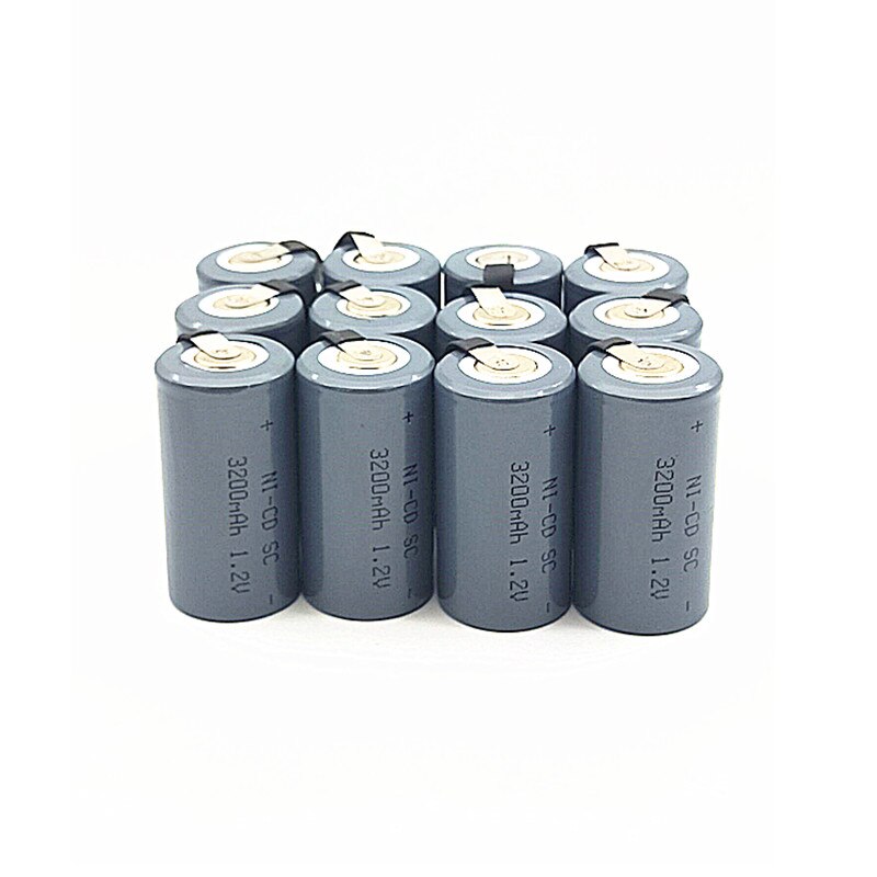 18 stks/partij Sub C SC 1.2V 3200mAh Ni-Cd Ni Cd Oplaadbare Batterij Batterijen