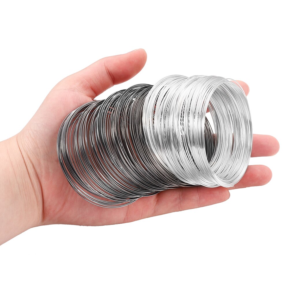 100 Loops/Lot 0.6Mm Geheugen Draad Koord Staal Kralen Draad Handmake Armbanden Oorbellen Koord Voor Diy Sieraden Maken accessoires