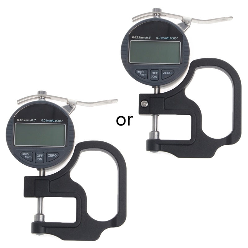 Micrómetro electrónico Digital de 0-12,7mm, medidor de espesor de 0,01mm, probador de profundidad para película de papel y cuero, herramienta de medición de espesor