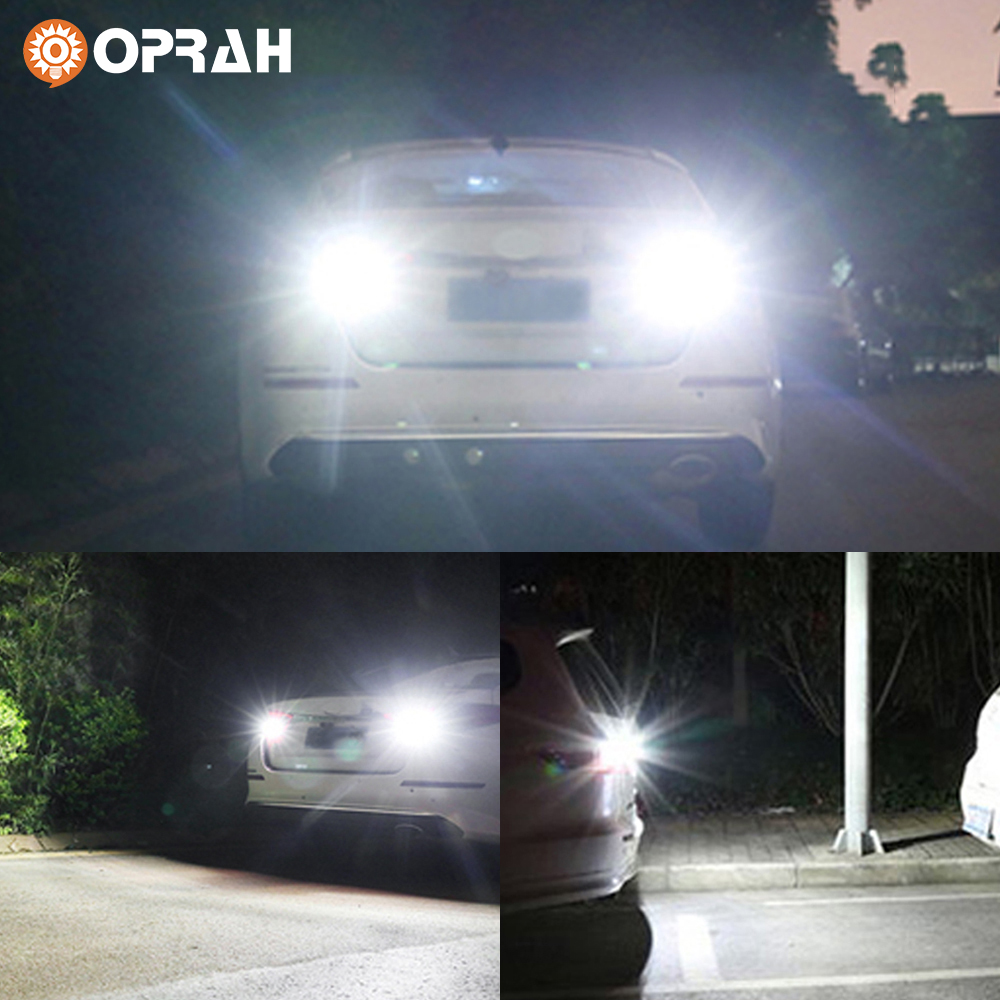 Oprah 2 uds Super brillante T15 LED W16W 921 912 T16 902 bombilla para luces de coche Canbus 4014*45SMD lámpara de señal de marcha atrás de respaldo automático 12V