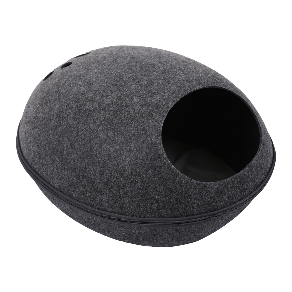 Irrotettava kissan sänky kissan talo luonnollinen huopa kissa luola vetoketju suun halkaisija 22/26cm kissanpennun luola tyynyllä kissat lemmikkitarvikkeet