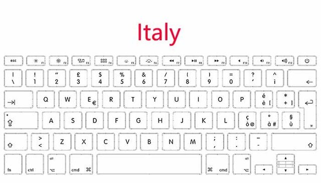 Voor Macbook Pro 13.3 "Retina A1708 Ons Uk Rusland Franse Spanje Duitsland Italië Engels Toetsenbord MLL42 MPXQ2 Late Mid: Italy