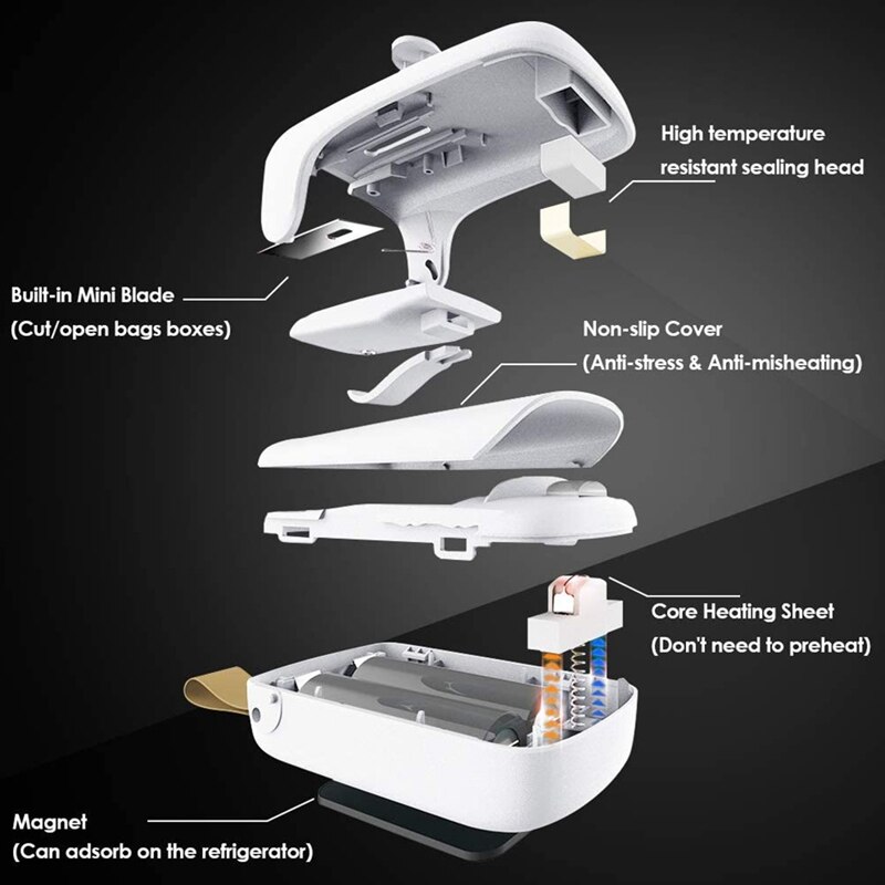 Mini Zak Sealer, 2 In 1 Mini Warmte Sealer Machine Draagbare, Handheld Keuken Warmte Sealer