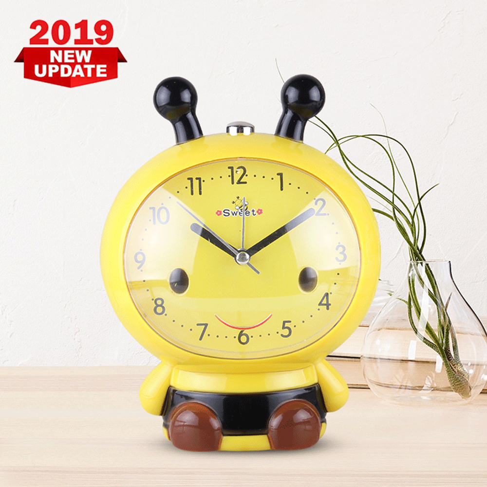Talking Alarm Clock Dual Tone Alarm Bee Night Light Clock Student Bedside Cartoon Child Alarm Clock