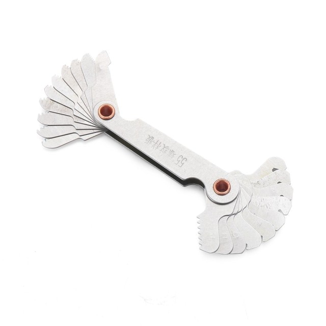 55/60 Degree Metric Inch Thread Plug Gauge Gear Tooth Screw Pitch Gauges Measuring Carbon Steel Center Measurement Lathe Combina: Brown