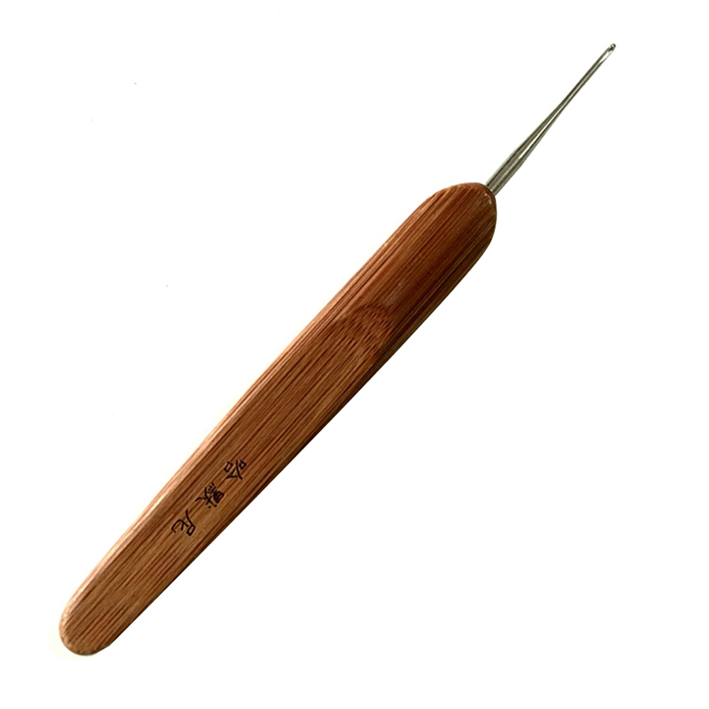 1Pcs/Lot Bamboo Dreadlock Crochet Hook Dreads Tool 0.5Mm 0.75Mm Wooden Handle Crochet Needles For Hair Extension Knitting Tool