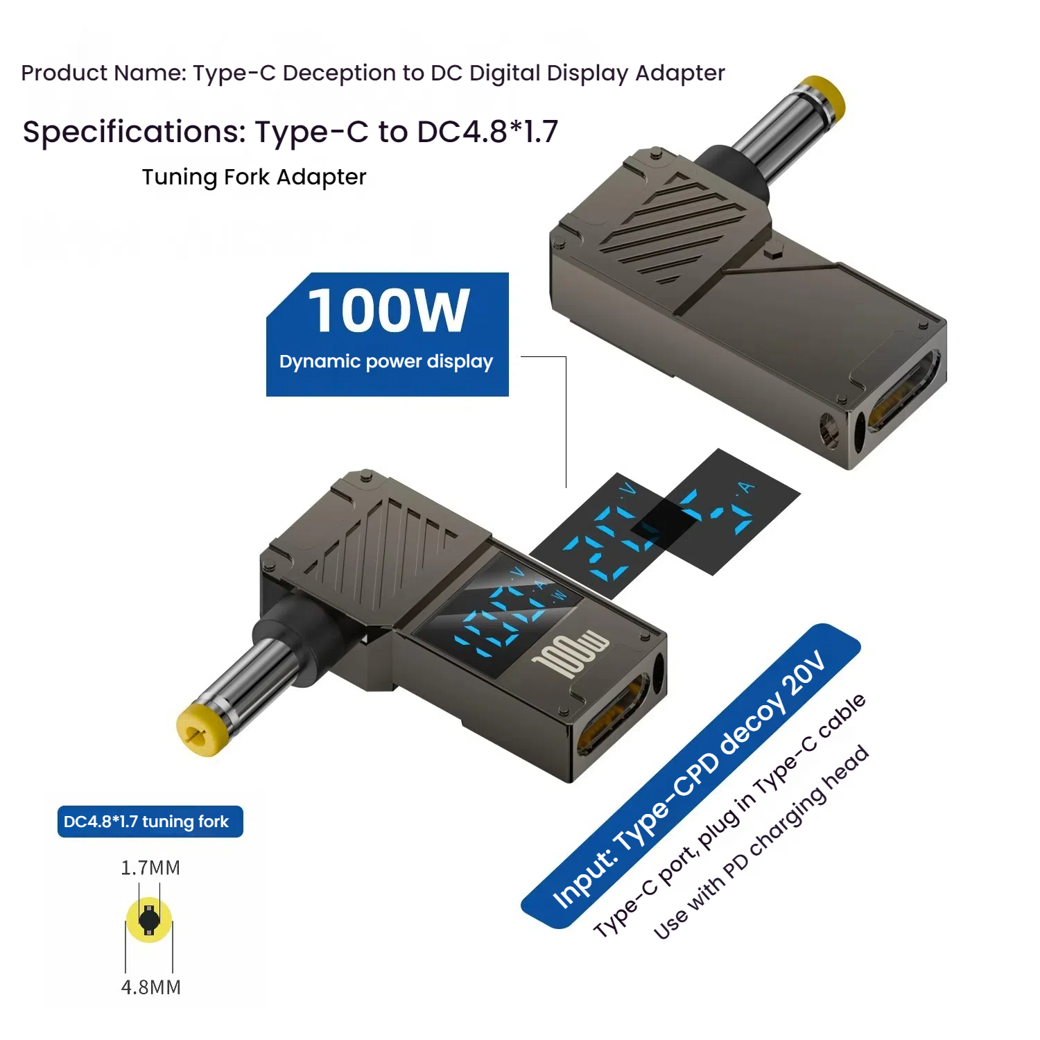 PD 100W Ładowarka do laptopa Adapter 5A 20V Złącze żeńskie Typ-C do DC Męskie Wtyczka Konwerter Do Lenovo/HP/DELL