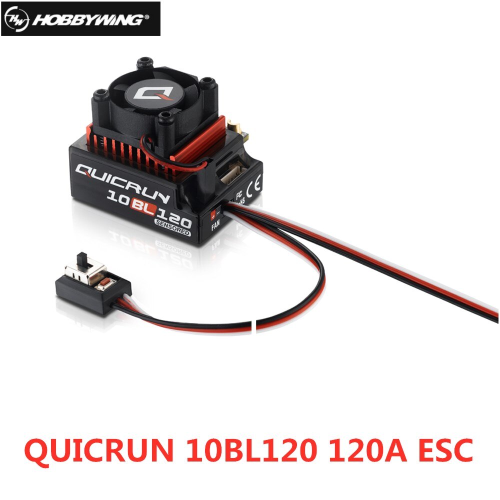 Hobbywing quicrun 10 bl 120 sensori 120a / 10 bl 60 anturi harjaton esc nopeussäädin 1/10 1/12 rc miniautolle: 10bl 120a