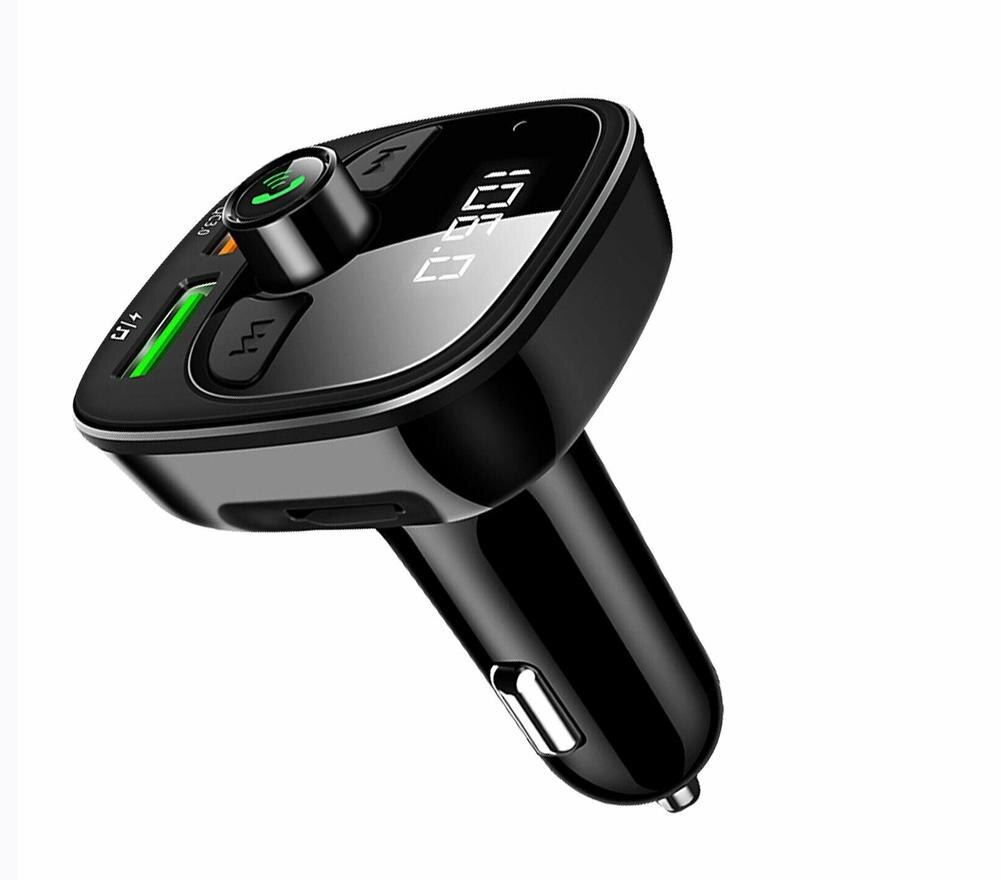 Qc3.0- fach-usb-autoladegerät mit zwei usb-anschlüssen für handys und  mp3 bluetooth-player, multifunktionaler auto-musikempfänger