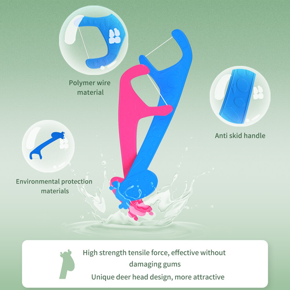 Kingubznis 160pcs Dental Floss For Children Toothpicks With Threads Kids Child Flosser Clean Between Teeth fil dentaire enfant