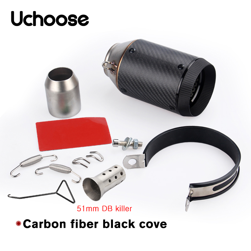 Tubo de escape para motocicleta, silenciador de fibra de carbono para Moto, silenciador Austin Universal para IKASAWAK AHAMAY 51MM innovador: Caqui