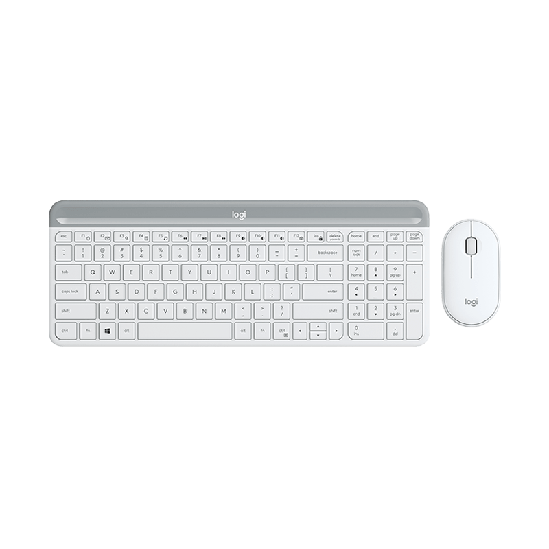 Logitech-teclado y ratón inalámbricos MK470, Combo óptico delgado de 1000DPI, Pebble, 2,4 GHz, para PC, portátil y oficina