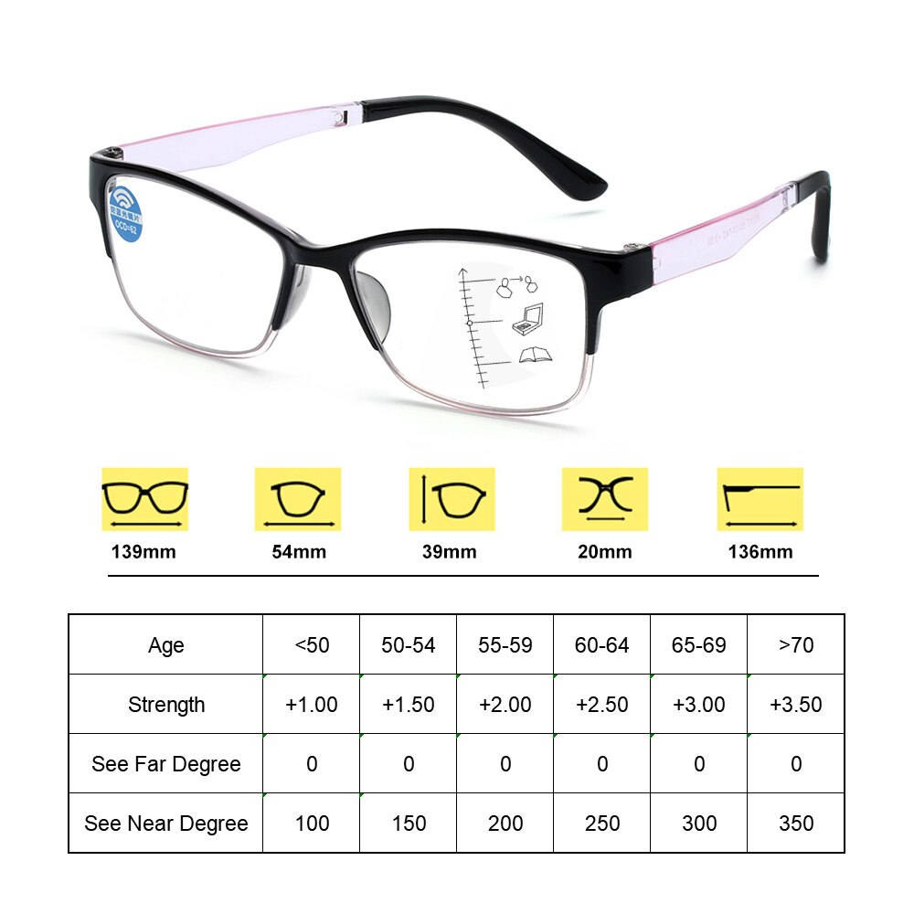 1 stuk anti-blauw licht leesbril slimme progressieve multifocale presbyopie bril anti-reflectie oogvermoeidheid oogzorg brillen