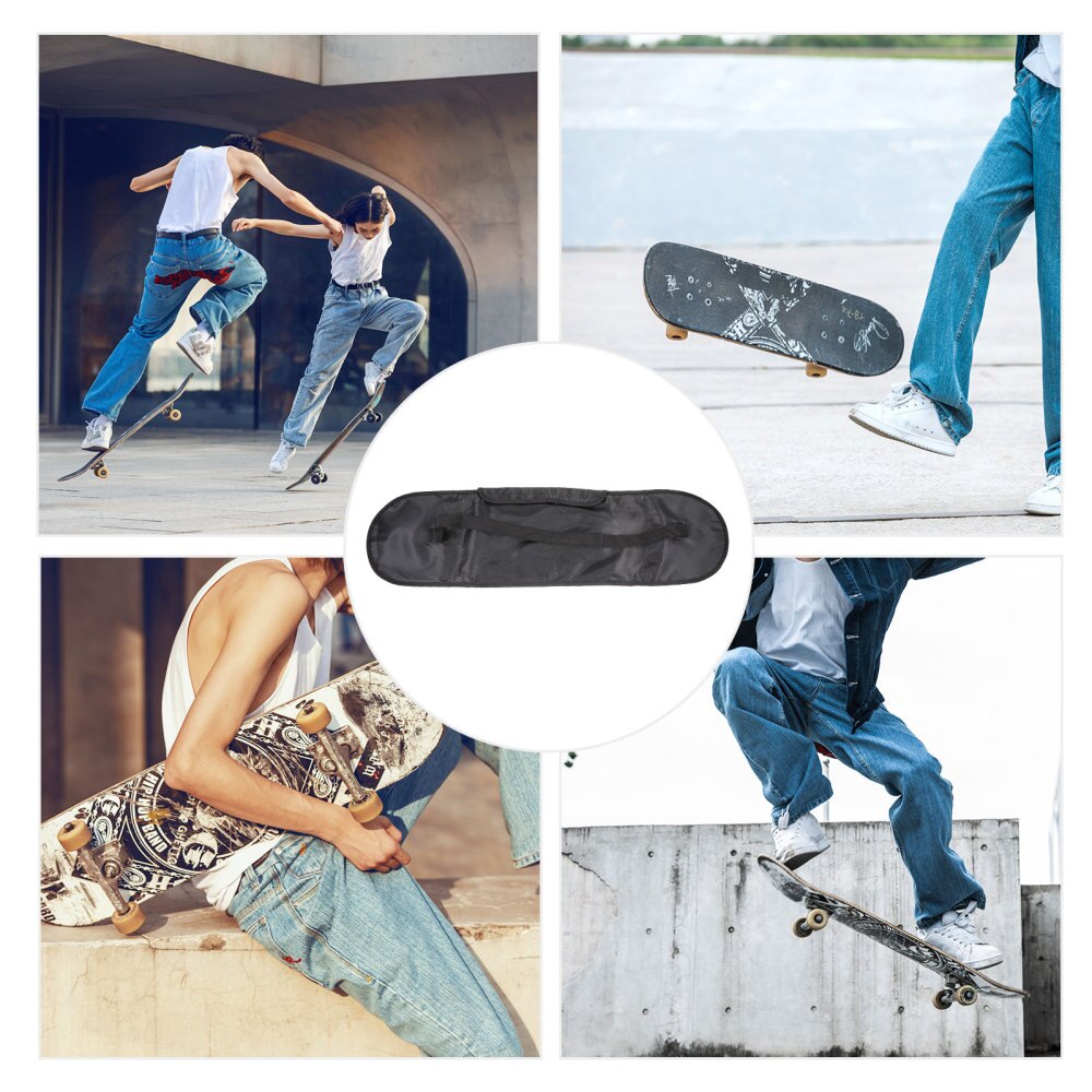 Skateboard Backpack Portable Carry Bag Scooter Rucksack for Outdoor (Black)