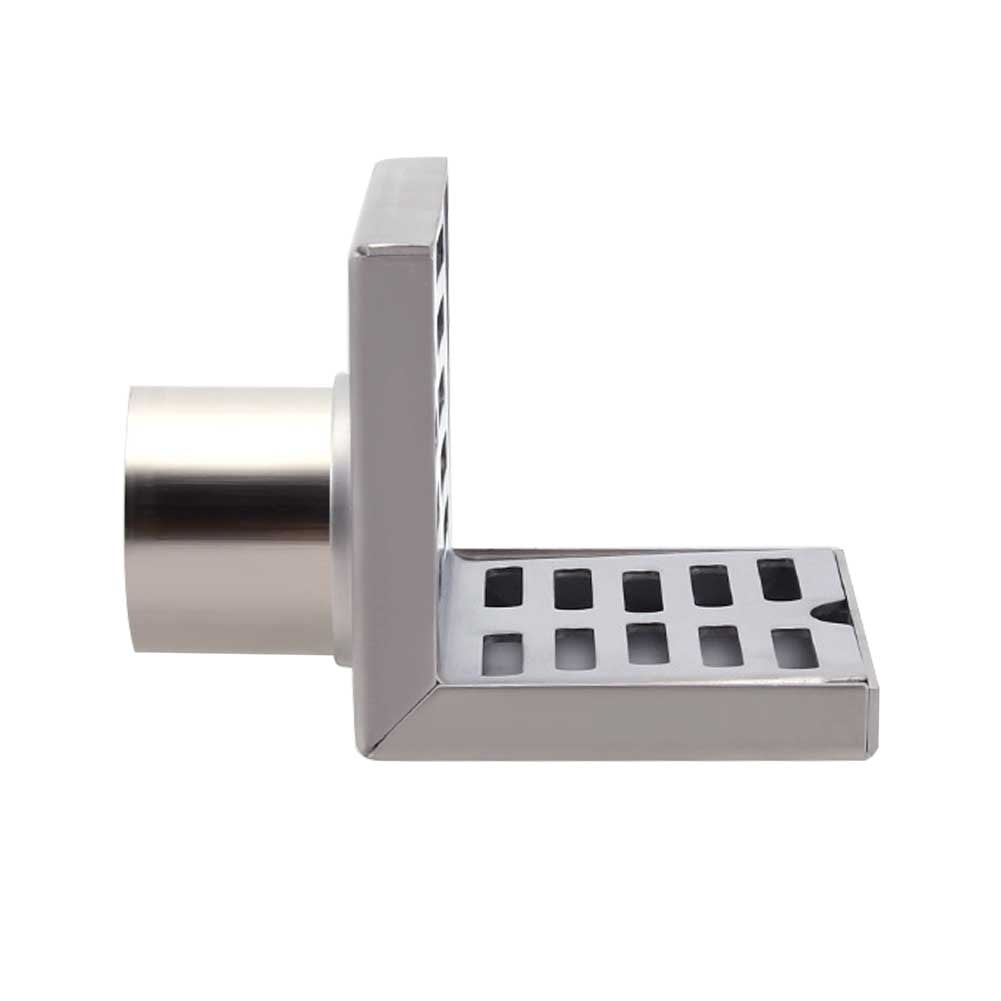 Dreno de parede para chão, ralo de parede em aço inoxidável, anti-odor, antiderrapante, para casa, banheiro, mesma camada, isolamento de resíduos de cabelo