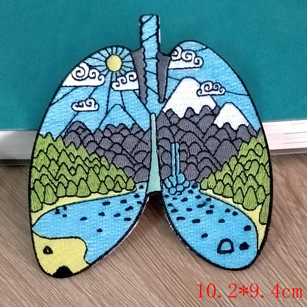 Iron On Patch Whale/Sea Wave Patch Embroidery Patches For Clothing DIY Wilderness Badge Patches For Clothes Applique Accessory: PE5139CT