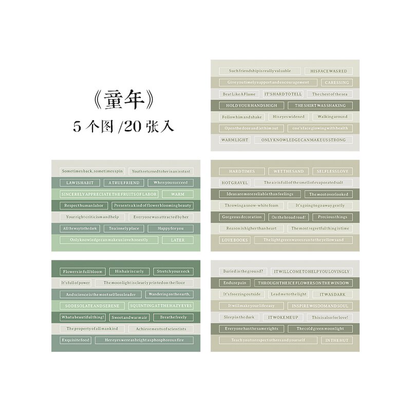 English Library Series English Phrases Stickers book Journal Decorative Paper Sticker Aesthetic Scrapbooking Label Stationery: 7