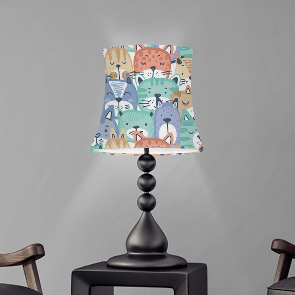 Cute Cat Printed Household Cloth Art Chandelier Lampshade Floor Lamp Shade Light Cover for Table Lamps for Wall Lamps: ZSH0338HSS