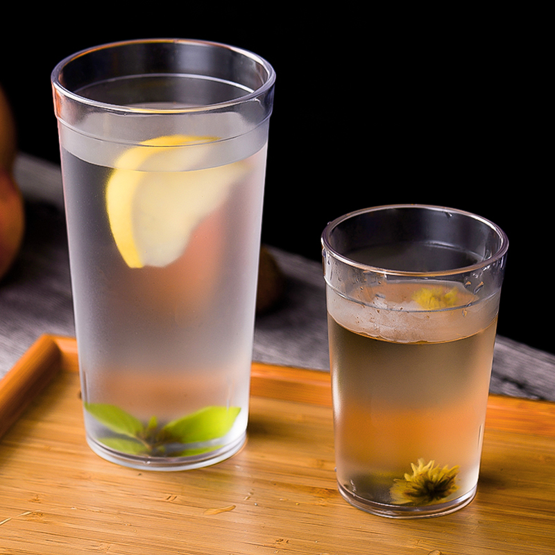 Copo de bebida de plástico com transparência, 6 peças, 9.5/12/16oz, copo transparente para beber água, reutilizável, restaurante, chá, café, suco, festa