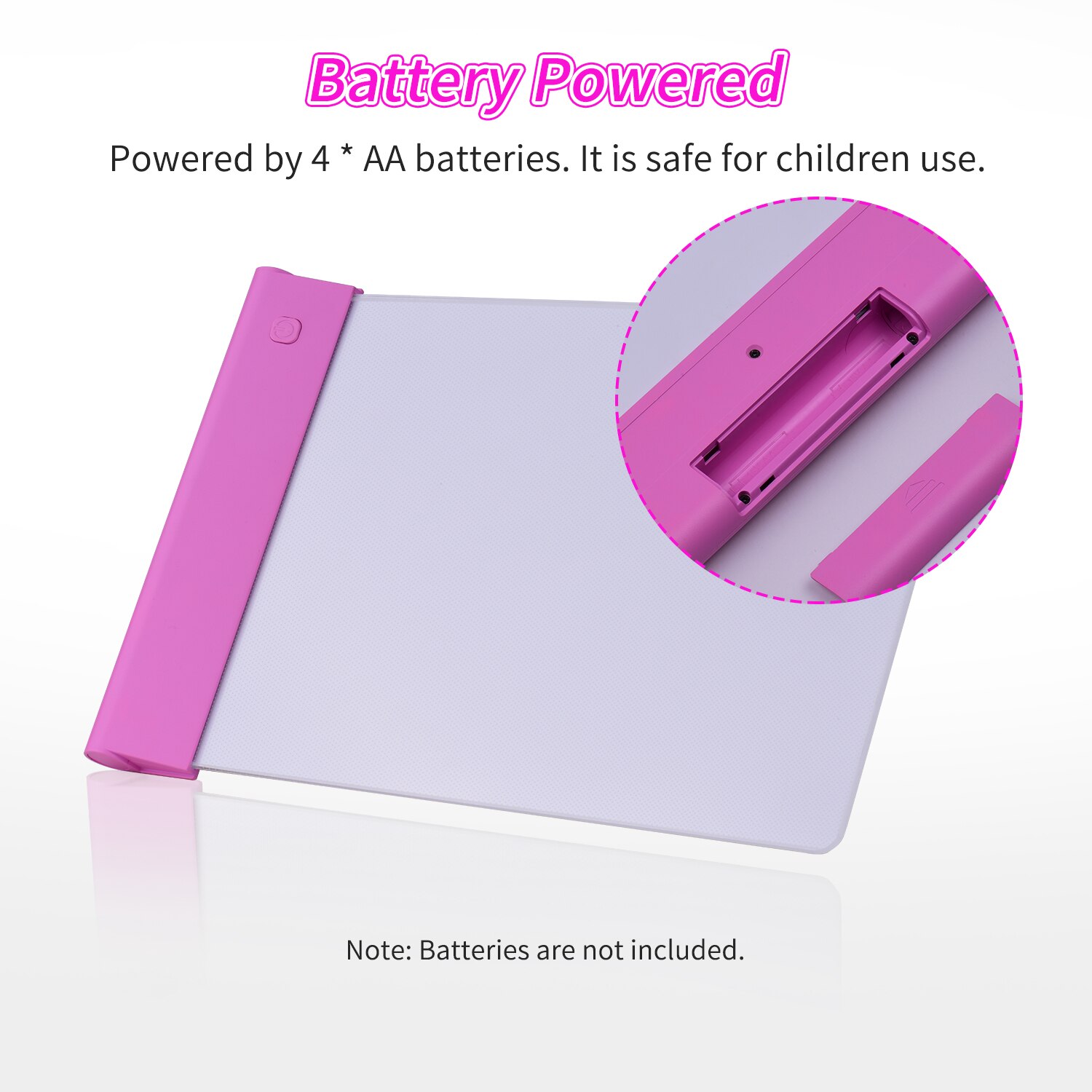 A4 Portable LED Light Box Tracer Ultra-thin Artcraft Tracing Light Pad 3 Levels Dimmable Brightness Battery Powered for Children