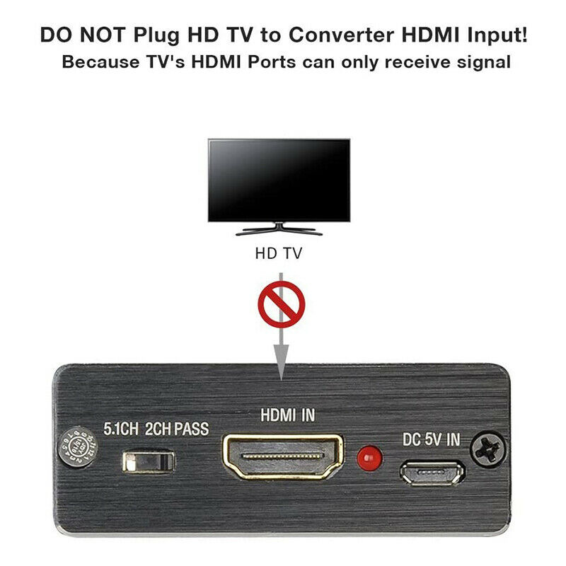 Compatible With DTS / Dolby Audio Extractor RCA HDMI Audio Extractor Splitter HDMI To Audio Extractor Optical 4K X 2K SPDIF