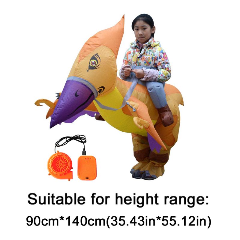 Opblaasbaar kinderrij-pterodactyl kostuum, verkleedkleren, cosplay, wildlife verkleedkleding, feestkleding, kindervoorstelling, rekwisiet