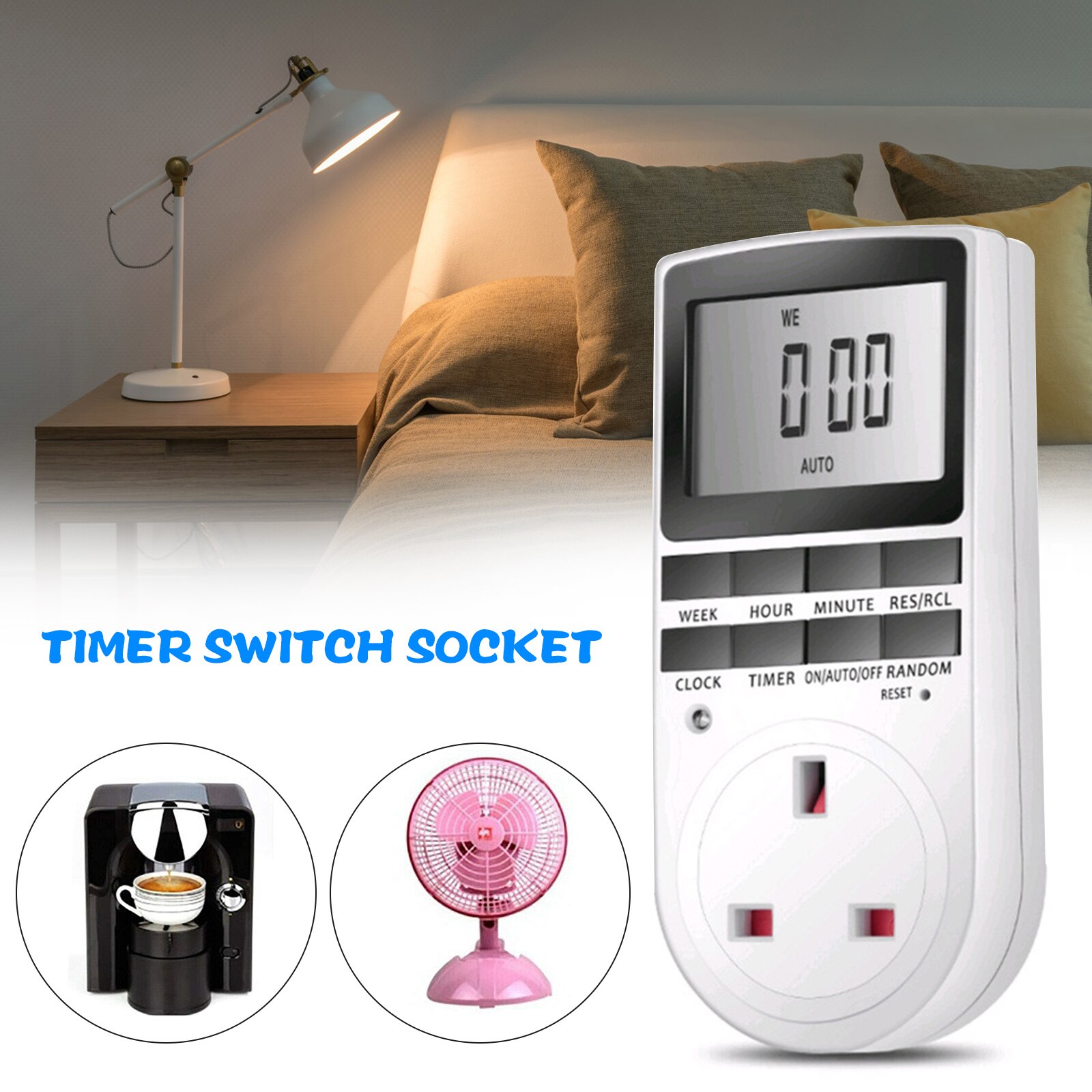 7 Day Digital Outlet Timer with Big Display Screen Programmable Easy to Set Socket Timer for Electrical Outlets Lights -